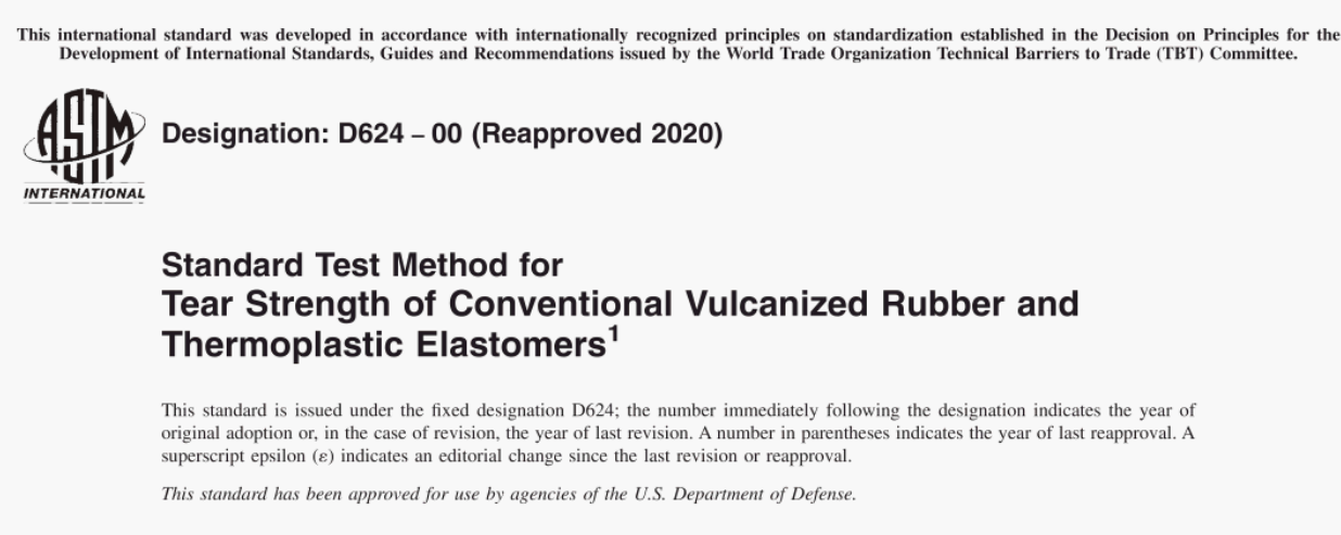 ASTM-D624:2020 Pdf Free Download - Standard Test Method For Tear ...